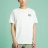 Alphabet Logo Printing Retro Casual Short Sleeve Cream Yellow