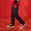 Casual Long Pants Asia Sizing “Black Red”