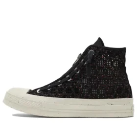 Chuck 70 High “Speckled Black Crochet”