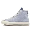 Chuck 70 High “Washed Indigo Hickory Stripes”