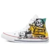 Chuck Taylor All Star High Hand Painted Canvas “White Yellow Blue”