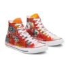 Chuck Taylor All Star High Hand Painted “Orange Red”