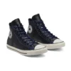 Chuck Taylor All Star High Tumbled Leather “Black Hyper Royal”