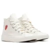 Converse x Comme des Garcons PLAY Single Heart Chuck 70 Hi “Milk”
