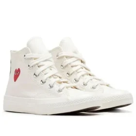 Converse x Comme des Garcons PLAY Single Heart Chuck 70 Hi “Milk”