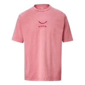 Jack Purcell Embroidered Sports Round Neck Short Sleeve Couple Style Pink