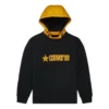 Logo Letter Hooded Sports Sweater Men Black