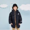 Logo Long Down Jacket Asia Sizing “Black White”