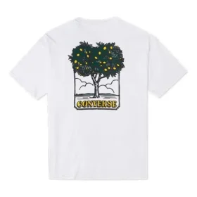 Men”s Converse Cartoon Printing Loose Sports Round Neck Short Sleeve White