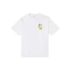 Men”s Converse Cartoon Printing Loose Sports Round Neck Short Sleeve White