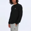 Men”s Converse Casual Sports Logo Round Neck Pullover Dark Black