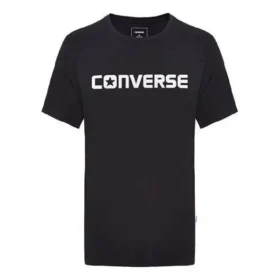 Men”s Converse Pure Cotton Alphabet Short Sleeve Black