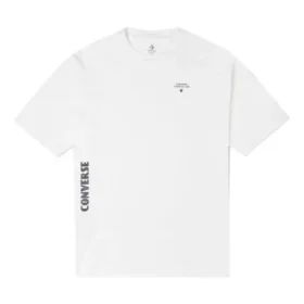 Men”s Converse Skate Loose Printing Sports Round Neck Short Sleeve White