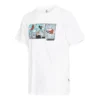 Men”s Converse Solid Color Chest Pattern Printing Round Neck Short Sleeve White