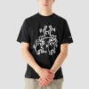 Men”s Converse x Keith Haring Crossover Cartoon Pattern Round Neck Short Sleeve Black