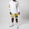 Men”s Converse x Rokit Crossover Back Large Printing Logo hooded Long Sleeves White