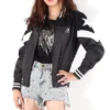 Non-Padded Baseball Bomber Asia Sizing “Grey White Black”