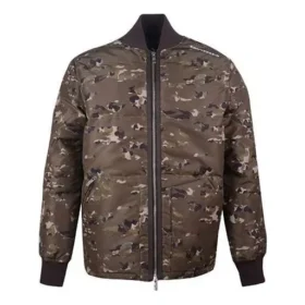 Printed Camo Mid Stand Collar Down Jacket Asia Sizing “Camo Green”