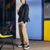 Retro Casual Hooded Jacket Couple Style Black