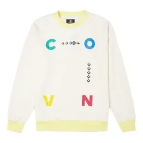 Sports Contrast Letter Print Crew Neck Sweatshirt Asia Sizing “White”