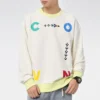 Sports Contrast Letter Print Crew Neck Sweatshirt Asia Sizing “White”