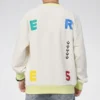Sports Contrast Letter Print Crew Neck Sweatshirt Asia Sizing “White”