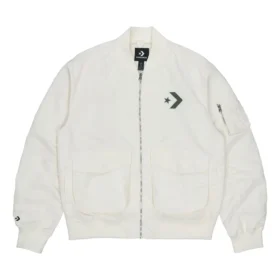 SS22 Logo Loose Sports Retro aviator Jacket Couple Style White