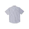 Striped Short Sleeve Button Down Asia Sizing “Blue”