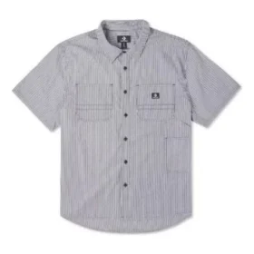 Striped Woven Carpenter Button Down Asia Sizing “Grey”
