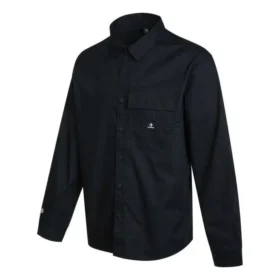 Woven Long Sleeve Button Down Shirt Asia Sizing “Black”