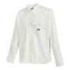 Woven Long Sleeve Button Down Shirt Asia Sizing “White”